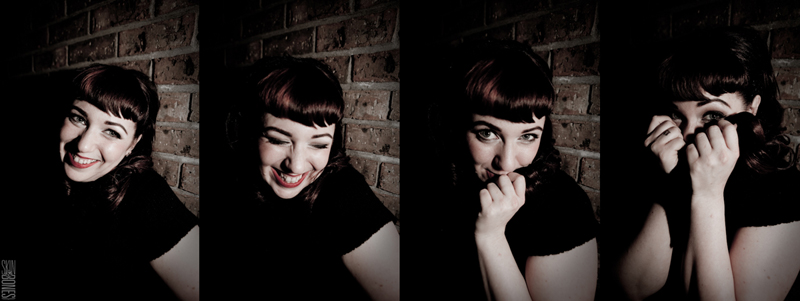 4 shot sequence of an impromptu shoot with my girlfriend late one night against a brick wall.   